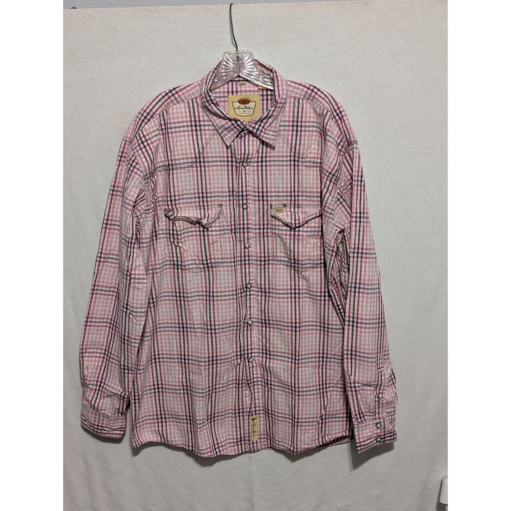 Larry Mahan Cowboy Collection Plaid Pearl Snap Button Up Shirt Men's Size 2Xl